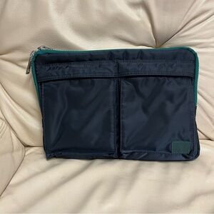 SACAI x PORTER Navy Blue Clutch Nylon Padded Laptop Case Zipper
